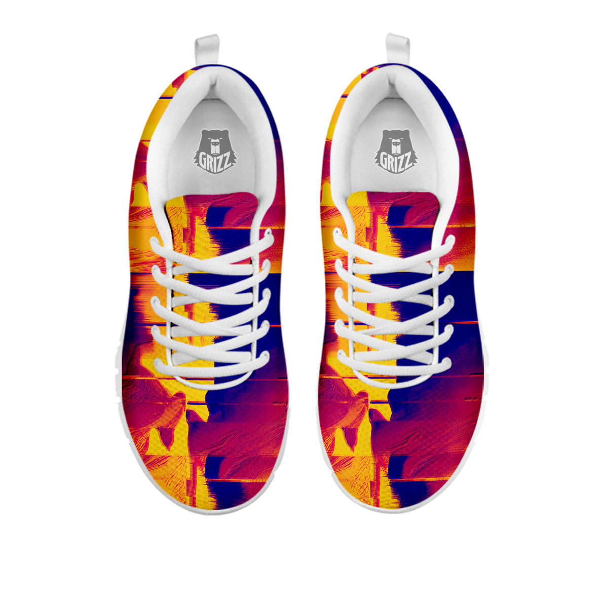 Surface Psychedelic Print Pattern White Sneaker-grizzshop