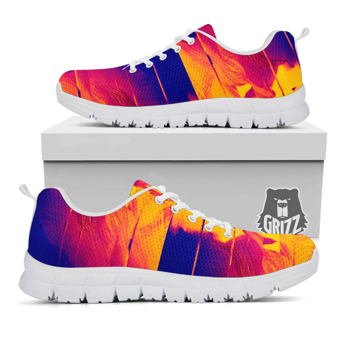 Surface Psychedelic Print Pattern White Sneaker-grizzshop