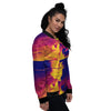 Surface Psychedelic Print Pattern Women's Bomber Jacket-grizzshop