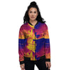 Surface Psychedelic Print Pattern Women's Bomber Jacket-grizzshop