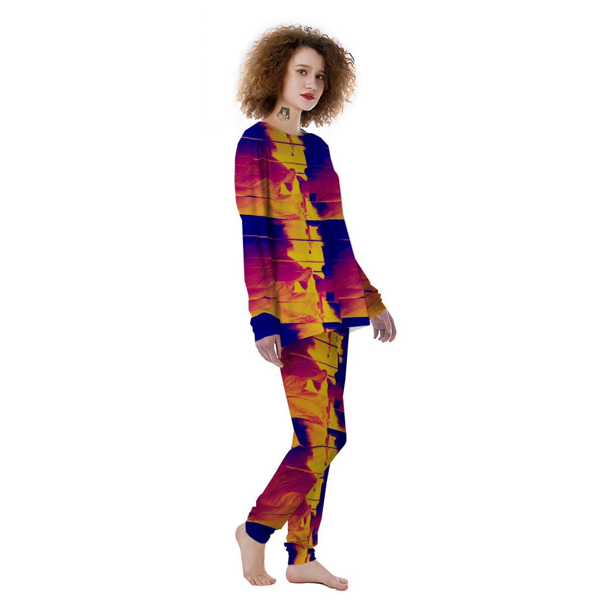 Surface Psychedelic Print Pattern Women's Pajamas-grizzshop