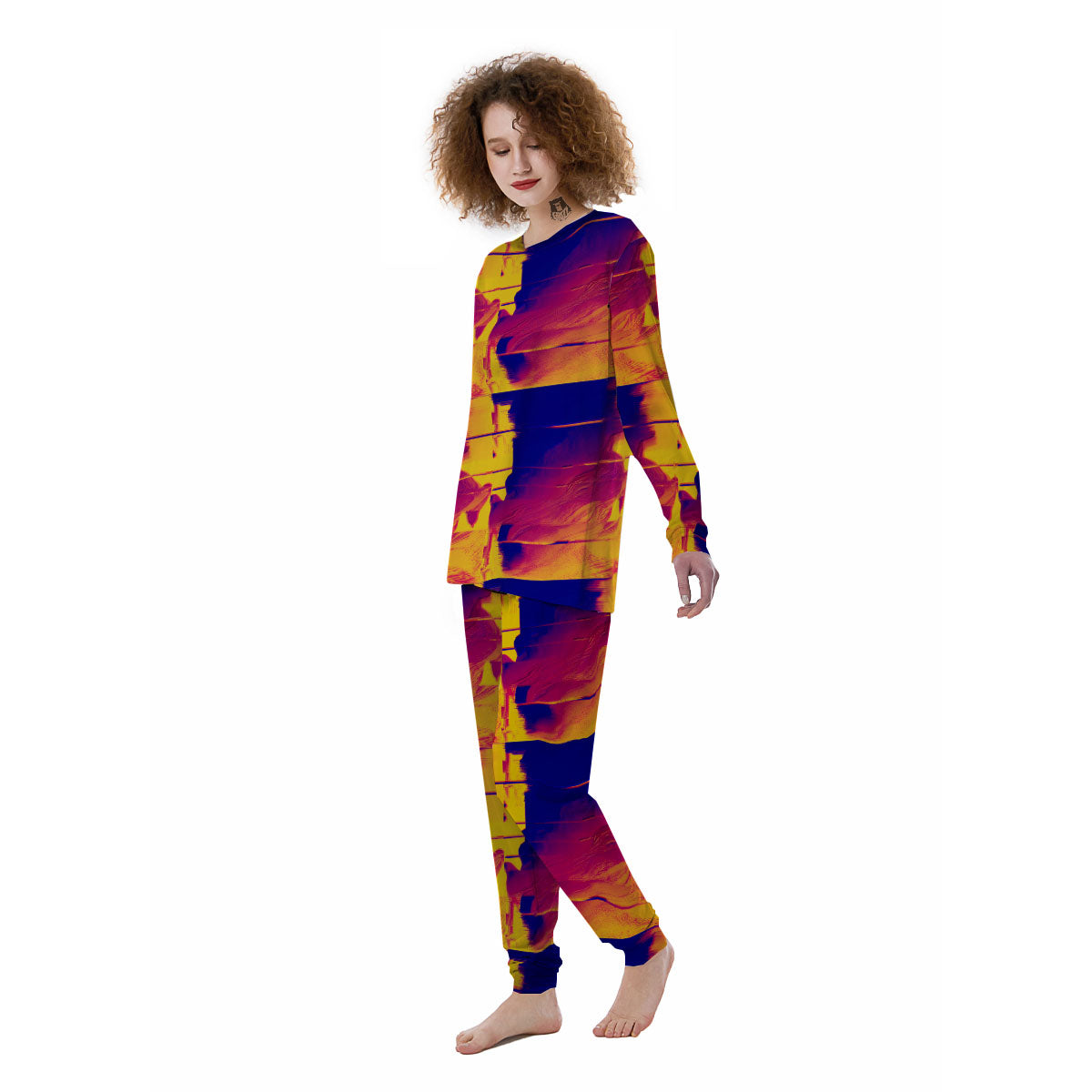 Surface Psychedelic Print Pattern Women's Pajamas-grizzshop