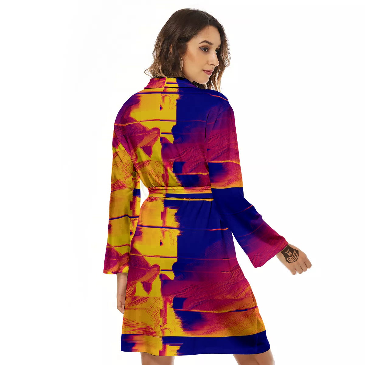 Surface Psychedelic Print Pattern Women's Robe-grizzshop