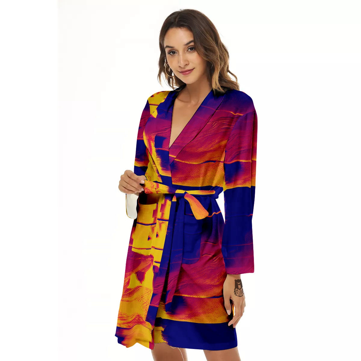 Surface Psychedelic Print Pattern Women's Robe-grizzshop