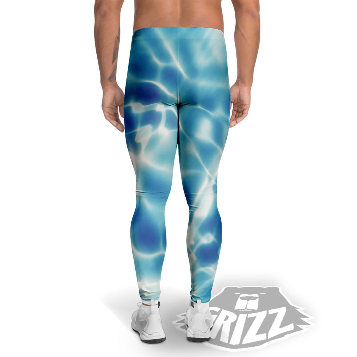 Surface Sea Water Print Men's Leggings-grizzshop