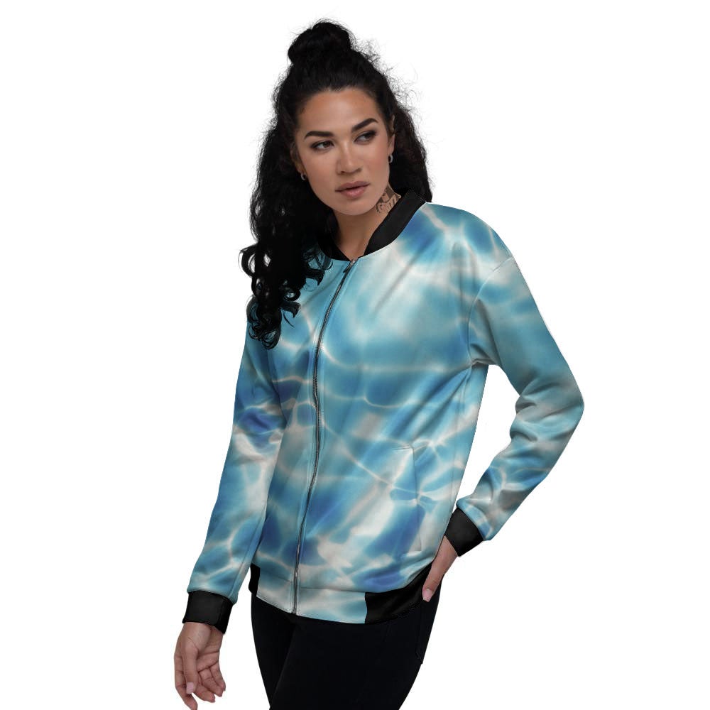 Surface Sea Water Print Women's Bomber Jacket-grizzshop