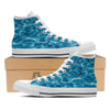 Surface Water Blue Print White High Top Shoes-grizzshop
