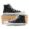 Surfing Black White Print Pattern White High Top Shoes-grizzshop