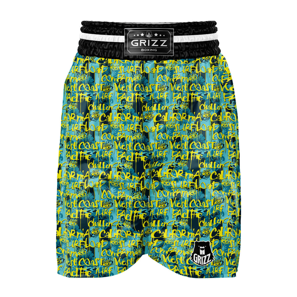Surfing Graffiti Print Pattern Boxing Shorts-grizzshop