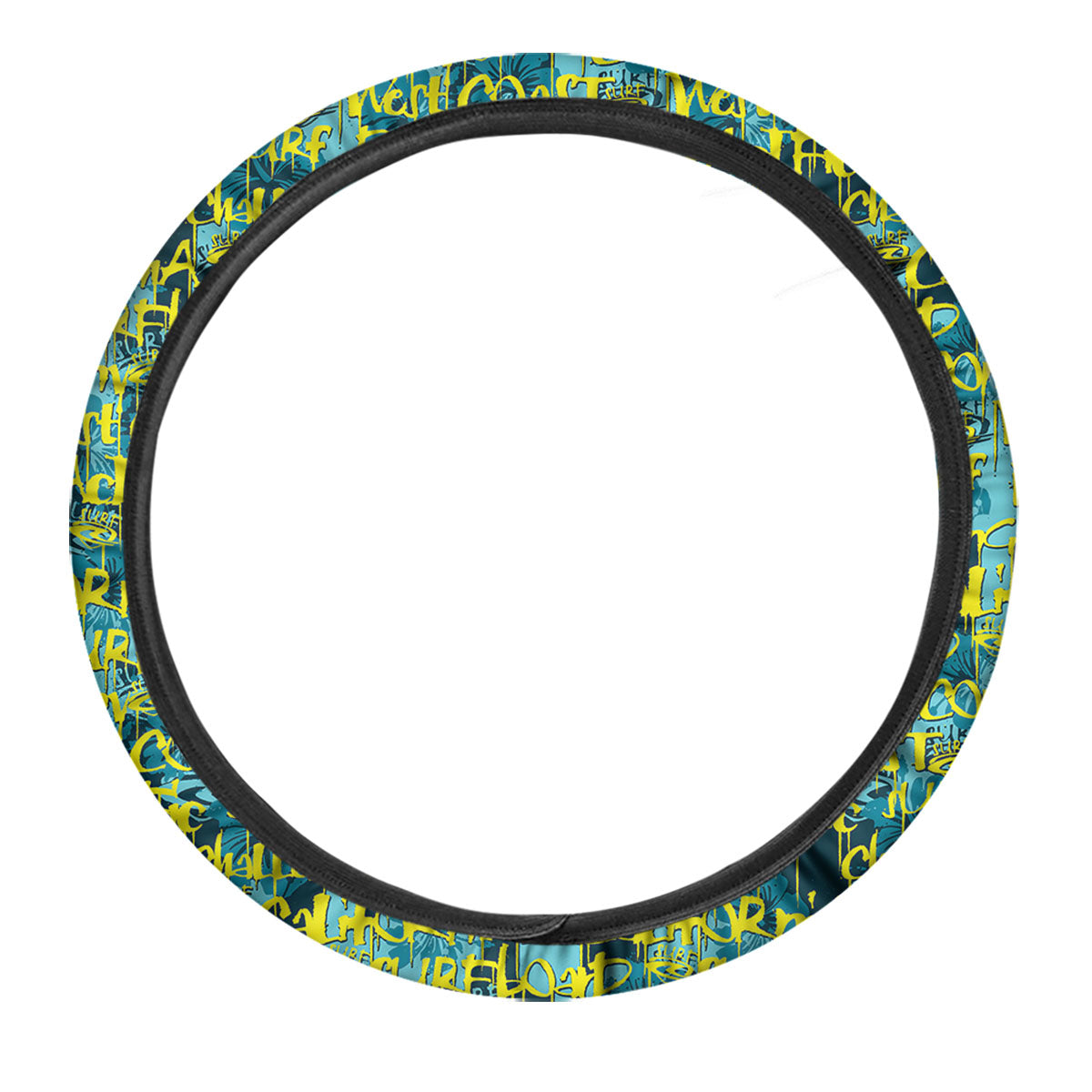 Surfing Graffiti Print Pattern Car Steering Wheel Cover-grizzshop