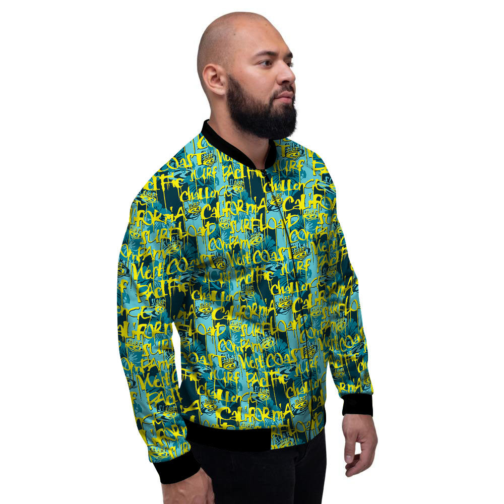 Surfing Graffiti Print Pattern Men's Bomber Jacket-grizzshop