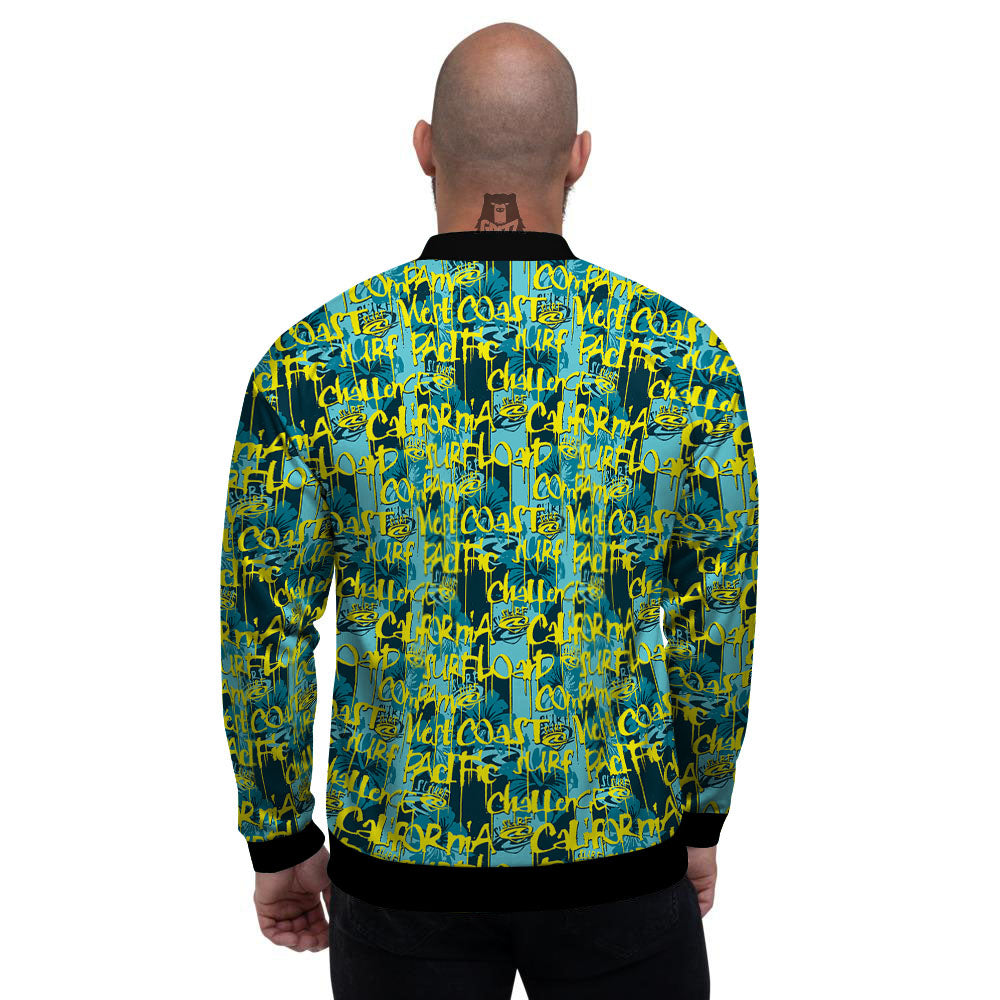 Surfing Graffiti Print Pattern Men's Bomber Jacket-grizzshop