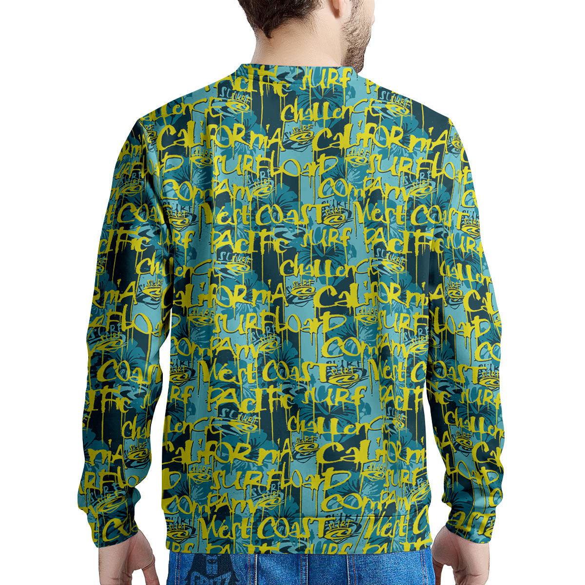 Surfing Graffiti Print Pattern Men's Sweatshirt-grizzshop