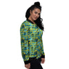 Surfing Graffiti Print Pattern Women's Bomber Jacket-grizzshop