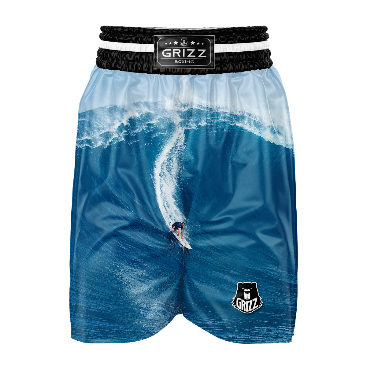 Surfing On Sea Print Boxing Shorts-grizzshop