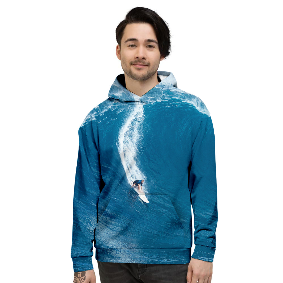 Surfing On Sea Print Men's Hoodie-grizzshop