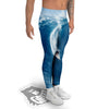 Surfing On Sea Print Men's Leggings-grizzshop