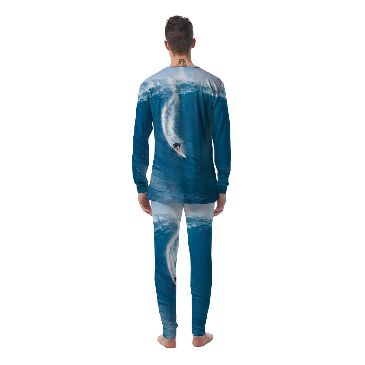 Surfing On Sea Print Men's Pajamas-grizzshop