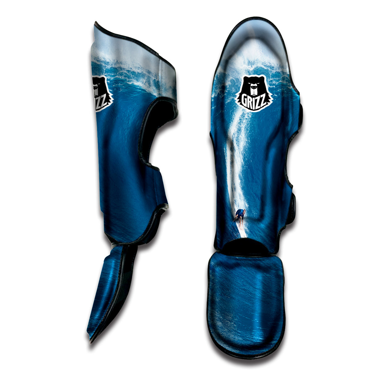 Surfing On Sea Print Muay Thai Shin Guards-grizzshop