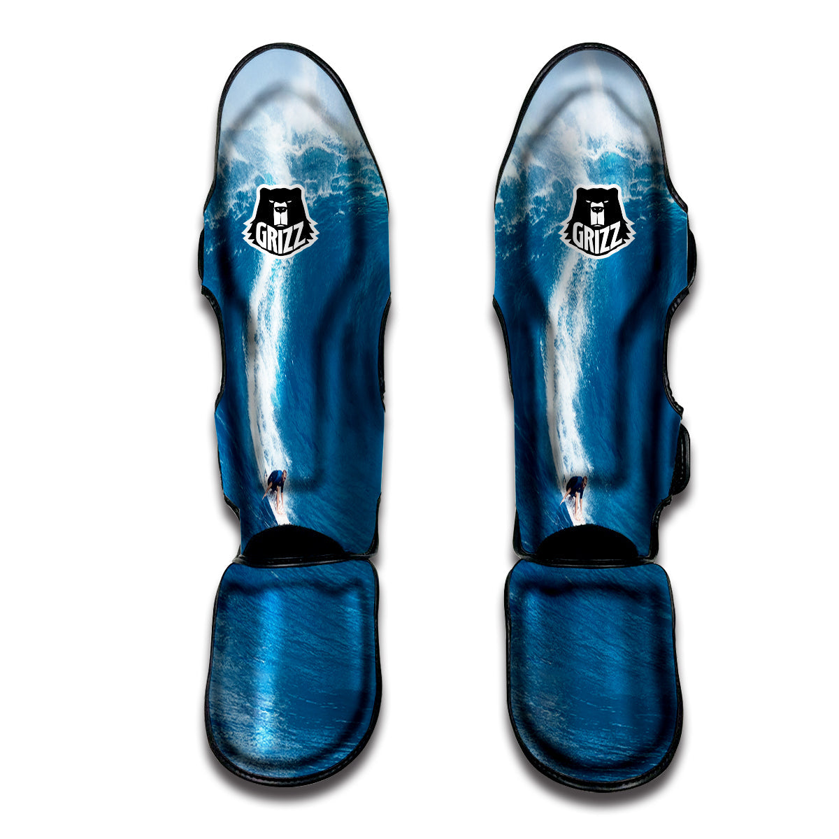 Surfing On Sea Print Muay Thai Shin Guards-grizzshop