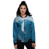 Surfing On Sea Print Women's Bomber Jacket-grizzshop