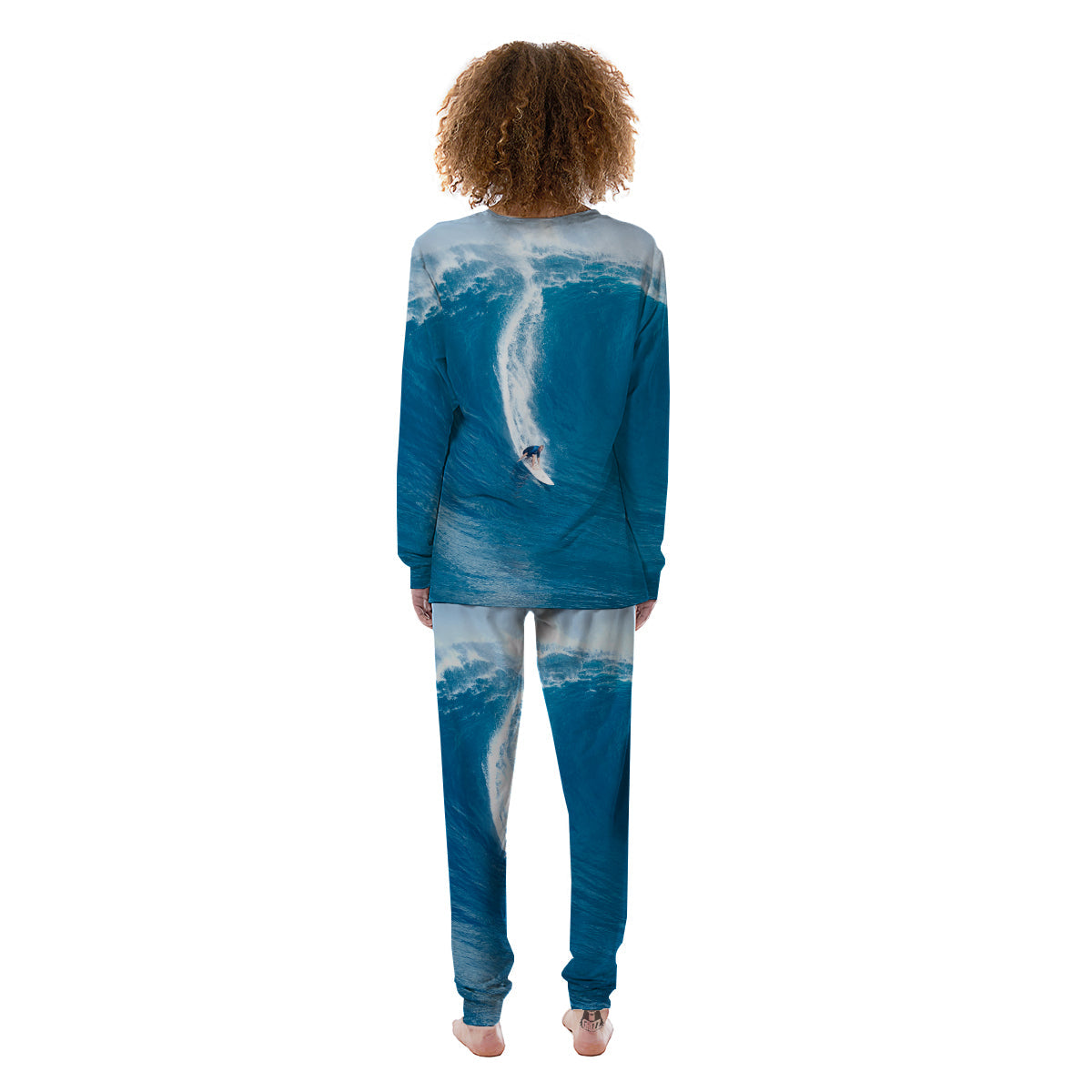 Surfing On Sea Print Women's Pajamas-grizzshop