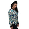 Surfing Sea Wave Print Pattern Women's Bomber Jacket-grizzshop