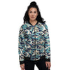 Surfing Sea Wave Print Pattern Women's Bomber Jacket-grizzshop