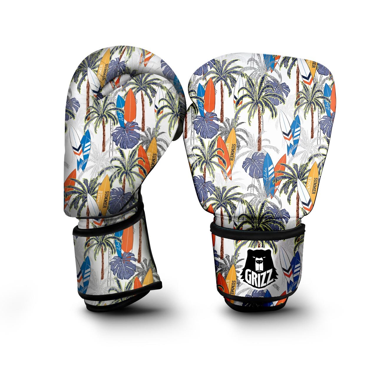 Surfing Summer Print Pattern Boxing Gloves-grizzshop