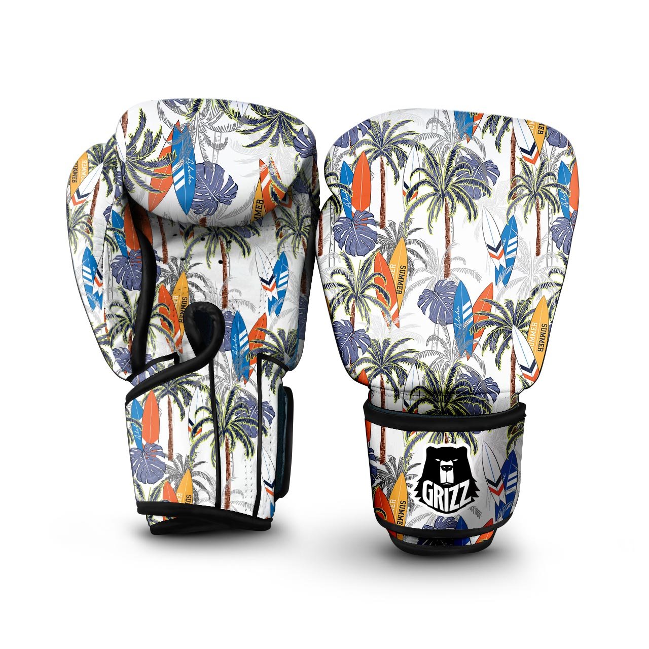 Surfing Summer Print Pattern Boxing Gloves-grizzshop