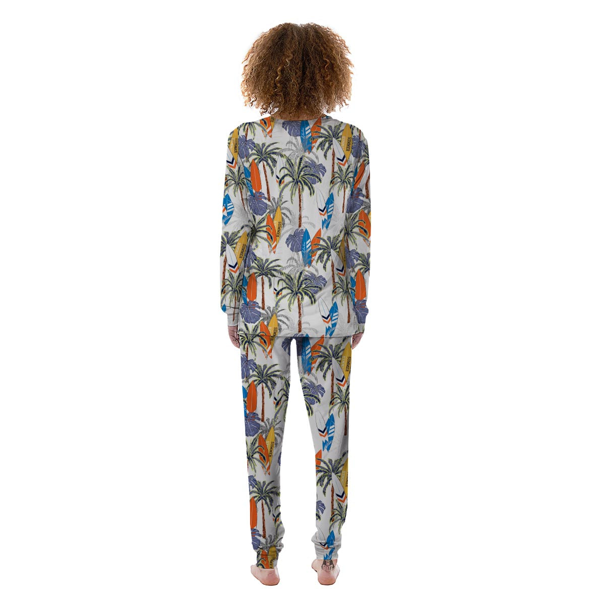 Surfing Summer Print Pattern Women's Pajamas-grizzshop