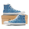 Surfing Wave Blue Print Pattern White High Top Shoes-grizzshop