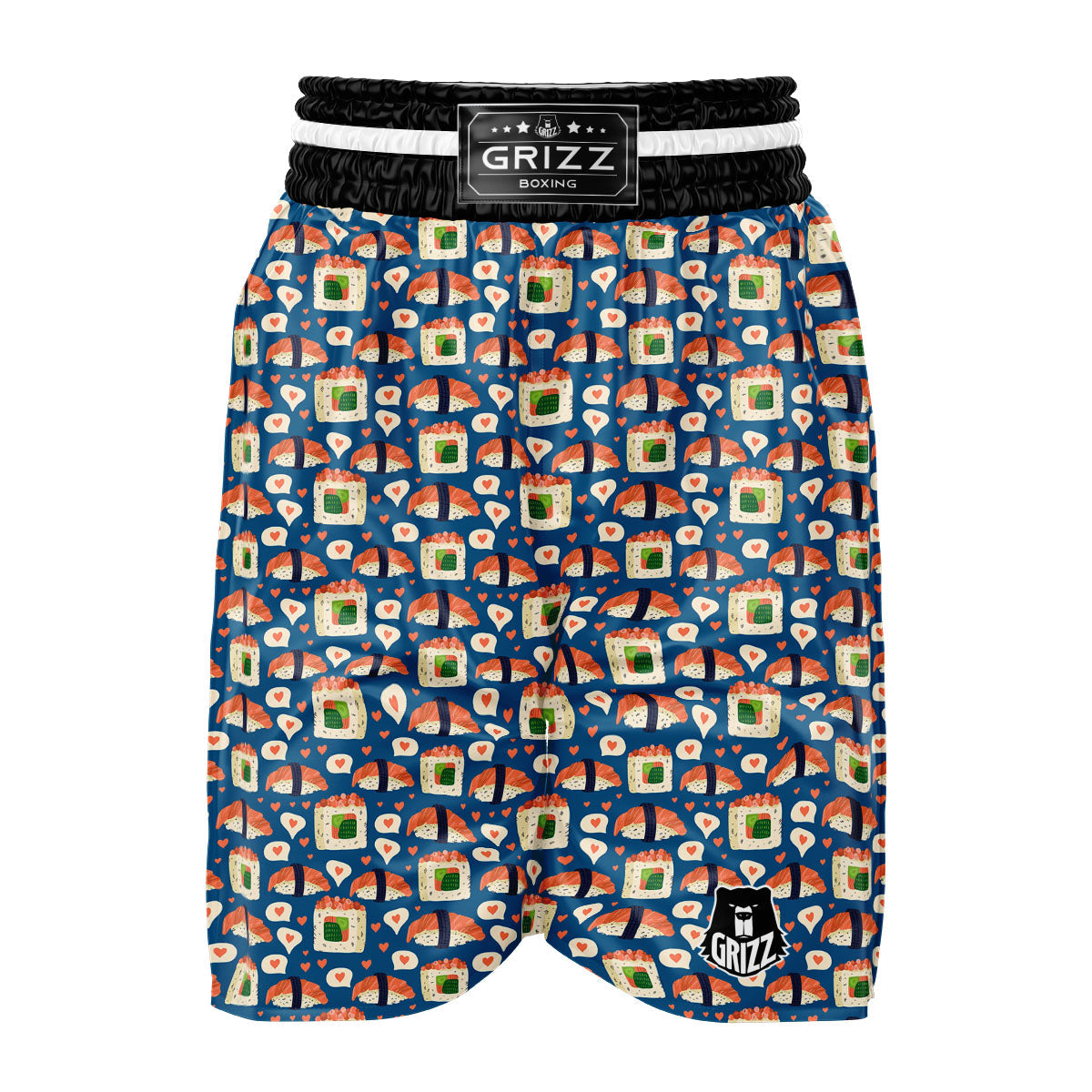 Sushi Doodle Japanese Print Pattern Boxing Shorts-grizzshop