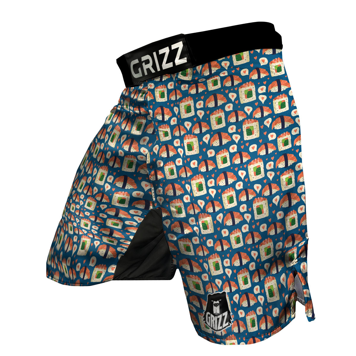 Sushi Doodle Japanese Print Pattern MMA Shorts-grizzshop