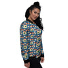 Sushi Doodle Japanese Print Pattern Women's Bomber Jacket-grizzshop