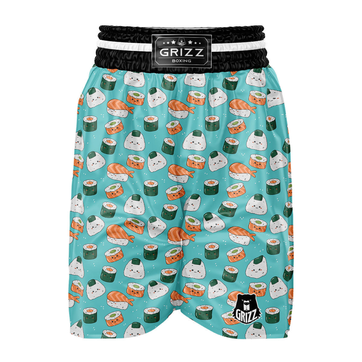 Sushi Kawaii Japanese Print Pattern Boxing Shorts-grizzshop