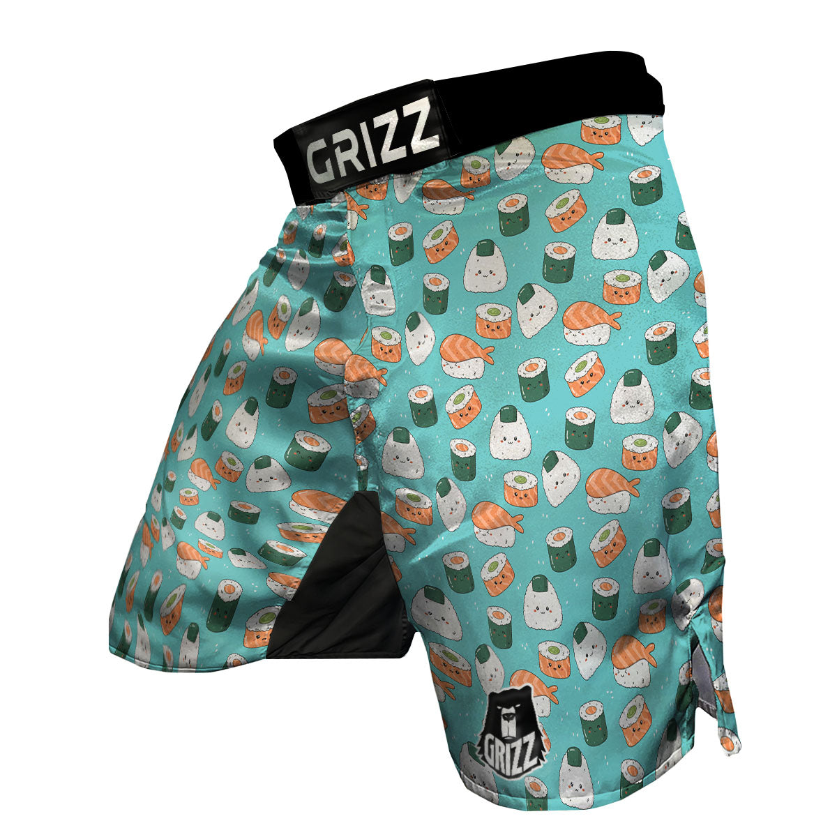 Sushi Kawaii Japanese Print Pattern MMA Shorts-grizzshop
