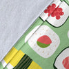 Sushi Kawaii Pattern Print Blanket-grizzshop