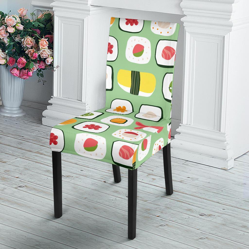 Sushi Kawaii Pattern Print Chair Cover-grizzshop