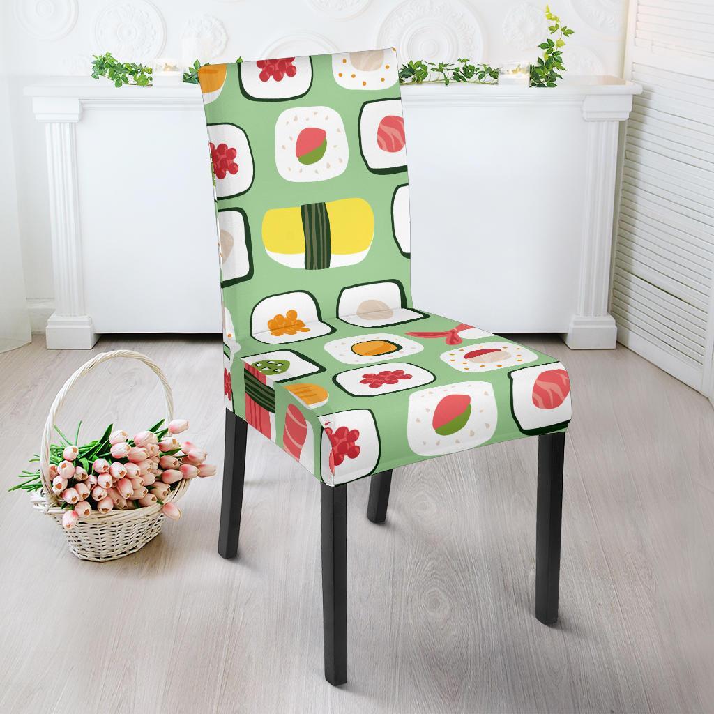 Sushi Kawaii Pattern Print Chair Cover-grizzshop