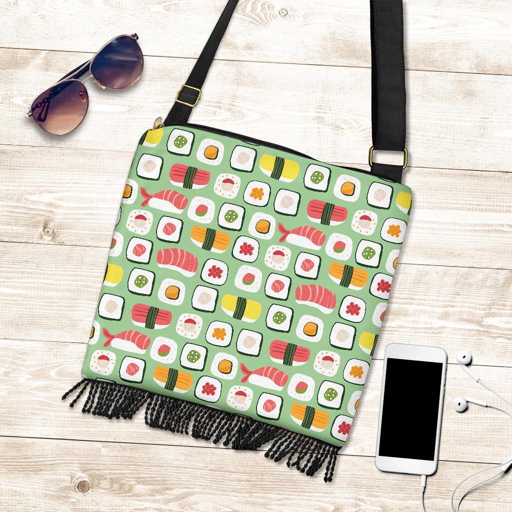 Sushi Kawaii Pattern Print Crossbody Bags-grizzshop