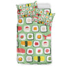 Sushi Kawaii Pattern Print Duvet Cover Bedding Set-grizzshop