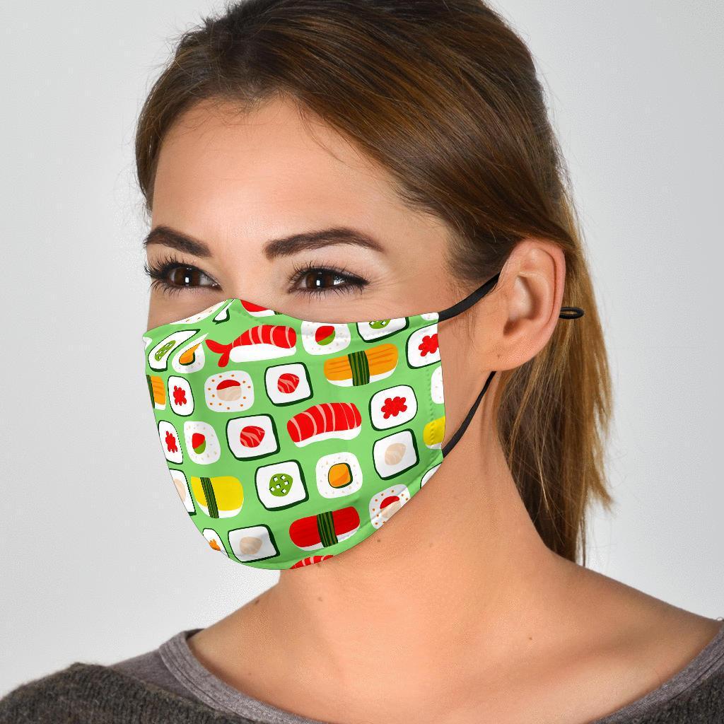 Sushi Kawaii Pattern Print Face Mask-grizzshop