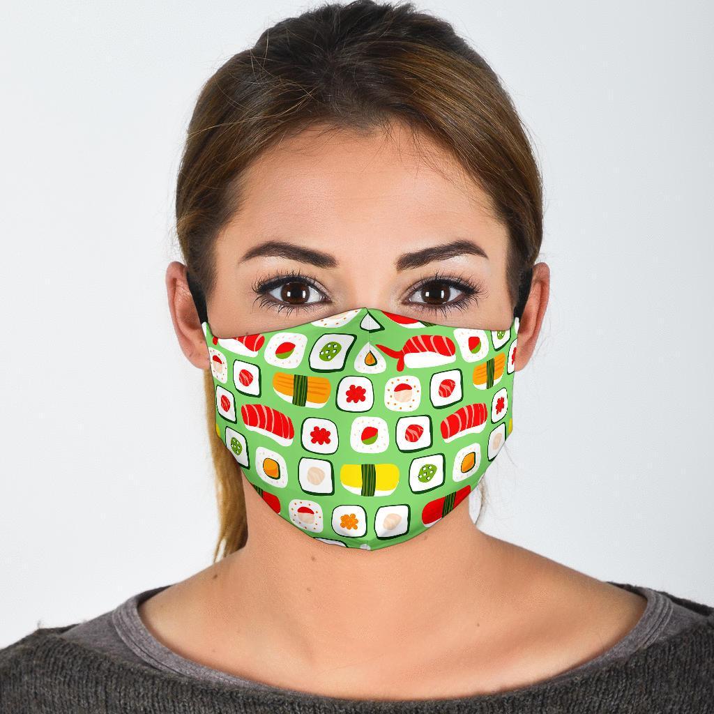 Sushi Kawaii Pattern Print Face Mask-grizzshop