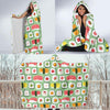 Sushi Kawaii Pattern Print Hooded Blanket-grizzshop