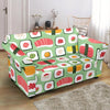 Sushi Kawaii Pattern Print Loveseat Cover-grizzshop