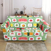 Sushi Kawaii Pattern Print Loveseat Cover-grizzshop