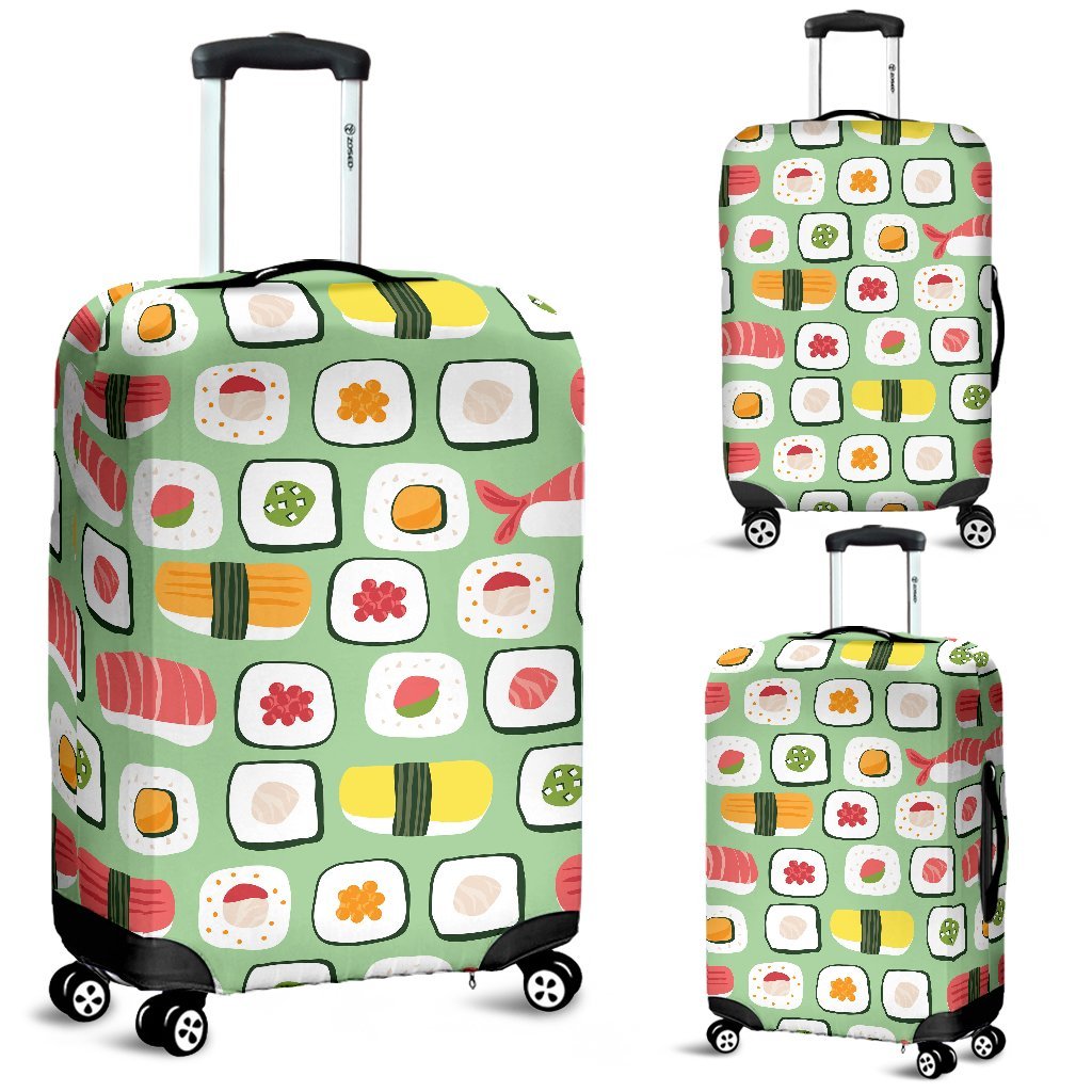 Sushi Kawaii Pattern Print Luggage Cover Protector-grizzshop