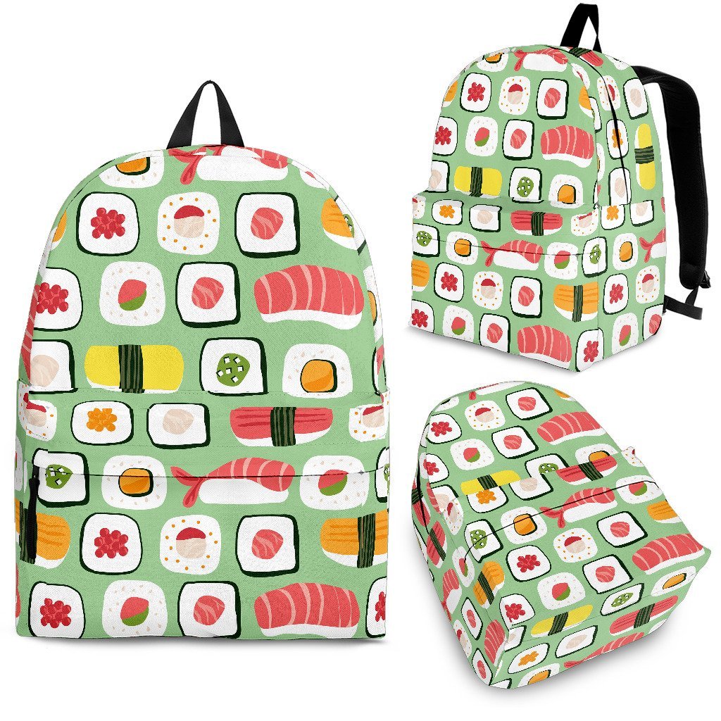 Sushi Kawaii Pattern Print Premium Backpack-grizzshop