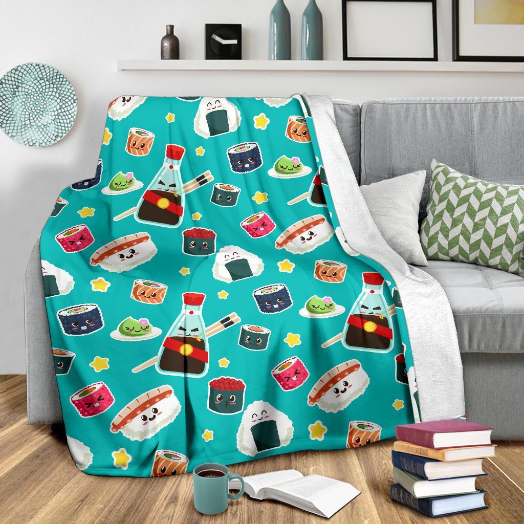 Sushi Pattern Print Blanket-grizzshop